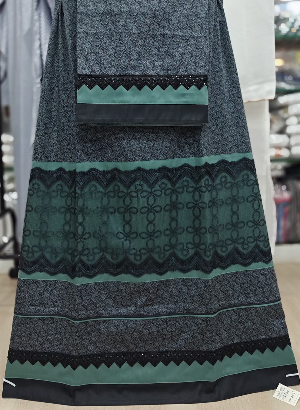  Printed Cotton Black,Green Rida